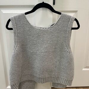 Gray Knit Sleeveless Sweater